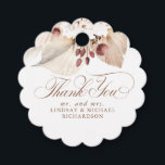 Pampas Grass Floral Boho Exotic Thank You Favour Tags<br><div class="desc">Pampas grass and soft pastel flowers exotic</div>