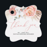 Pampas Grass Floral Pink Wedding Thank You Favour Tags<br><div class="desc">Pampas grass and pink flowers exotic wedding favour tags</div>