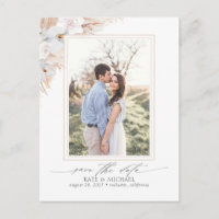 Pampas Grass Floral Tropical Save the Date Photo
