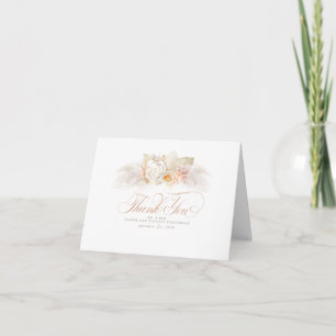 Pampas Grass Floral Wedding Thank You Card