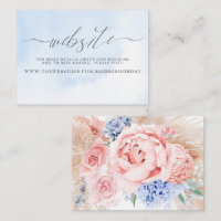 Pampas Grass Floral Wedding Website Business Card