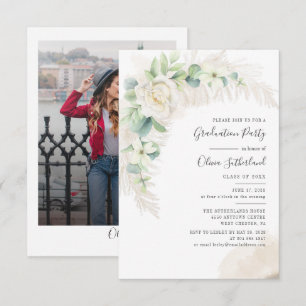Pampas Grass Graduation 2025 Photo Grad Party Invitation