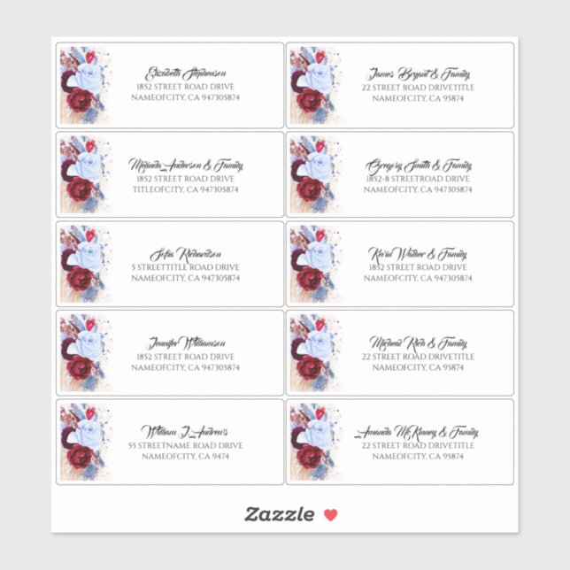 Pampas Grass Guest Names Address Labels (Sheet)