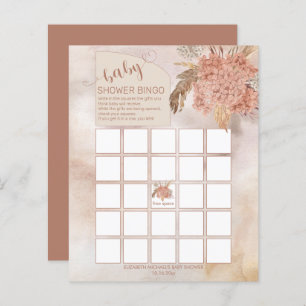 Pampas Grass   Hydrangeas Baby Shower Bingo Card