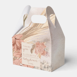 Pampas Grass Hydrangeas Baby Shower Thank You Favor Box