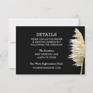 Pampas Grass Mariage Détails Carte à plat