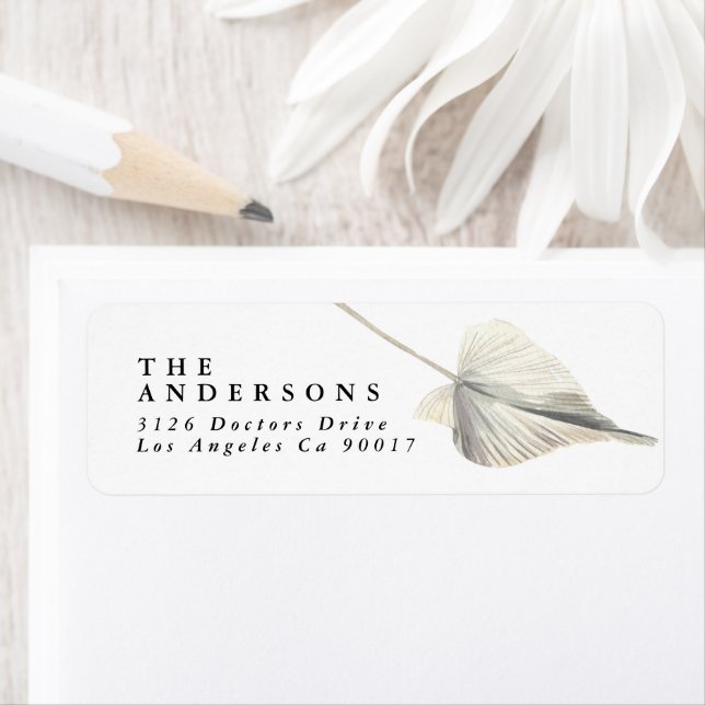 Pampas Grass Mariage Tropical Adresse de retour (En situation)