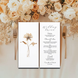 Pampas Grass Modern 4x9'' Menu Mariage