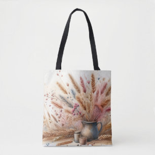 Pampas Grass Modern Boho Floral for Autumn & Fall Tote Bag