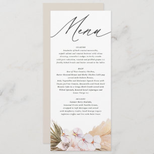 Pampas grass modern botanical bohemian script menu