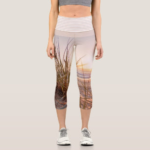 pampas grass on Sand  capri leggings