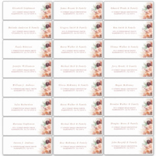 Pampas Grass Orange Individual Guest Address Label