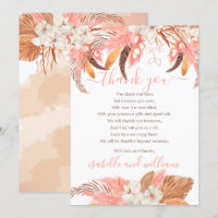 Pampas Grass Orchid Blooms Baby Shower Thank You