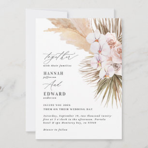 Pampas grass palm foliage orchid modern rustic