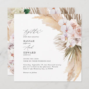 Pampas grass palm foliage orchid modern rustic