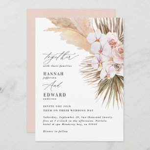 Pampas grass palm foliage orchid modern rustic