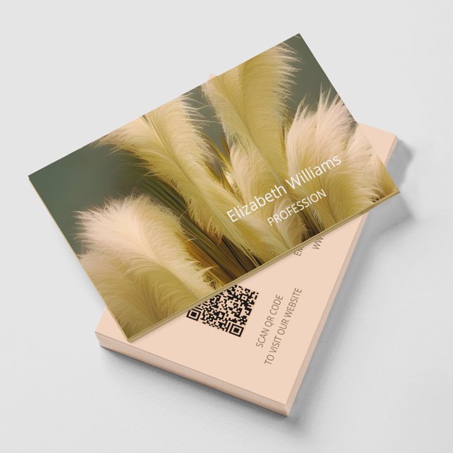 Pampas Grass Photo Interior Designer | QR Code Business Card (Creator Uploaded)