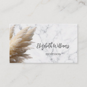 Pampas Grass Photo Marble   QR Code Business Card
