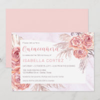 Pampas Grass |Pink Rose Blooms 15th Quinceañera In