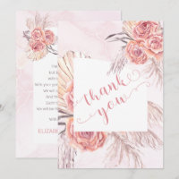 Pampas Grass |Pink Rose Blooms Baby Shower