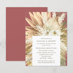 Pampas Grass Post Wedding Reception Modern Boho Invitation