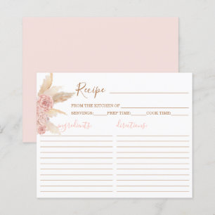 Pampas Grass rose Boho Chic Recette Carte