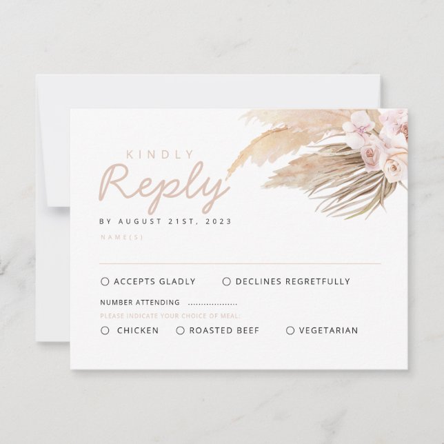 Pampas Grass RSVP Cards (Front)