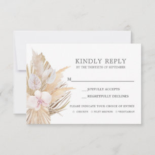 Pampas Grass RSVP mariage insérer carte