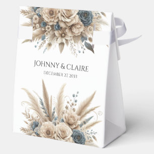 Pampas Grass Simple & Elegant Moder Wedding ScrIpt Favor Box