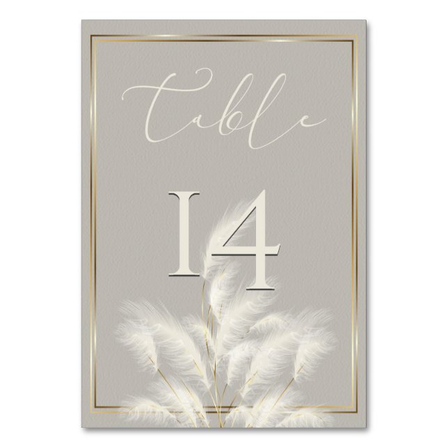 Pampas Grass Table Number (Front)