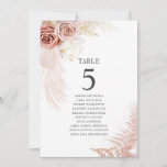 Pampas Grass Table Number 5 Wedding Seating Card<br><div class="desc">Plan your wedding reception with precision, from save the date, to day of the wedding events like the reception and seating arrangements with these botanical eucalyptus leaves table number seating chart cards. Simple plug in the names of the guests and the table numbers. This way, the wedding party will arrive...</div>