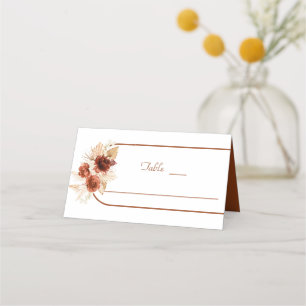 Pampas Grass Terracotta Arch Floral Wedding Place Card