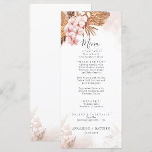 Pampas Grass Terracotta Botanical Wedding Menu