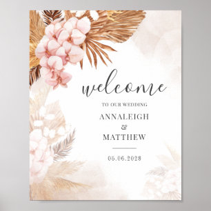 Pampas Grass Terracotta Botanical Wedding Sign