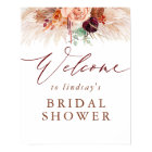 Pampas Grass Terracotta Bridal Shower Welcome Sign