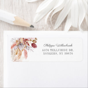 Pampas Grass Terracotta Dried Palm Return Address