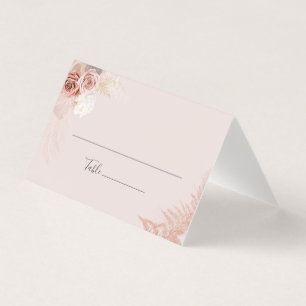 Pampas Grass Terracotta Mariage Floral Place Card