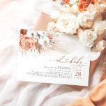 Pampas Grass Terracotta Oh Baby Shower Invitation<br><div class="desc">White orchids,  terracotta roses,  dried tropical greenery,  and pampas grass elegant watercolor baby shower invitations - Oh Baby</div>