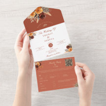 Pampas Grass Terracotta QR Code Autumn Fall Budget