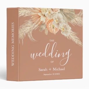 Pampas Grass Terracotta Rustic Bohemian Wedding Binder