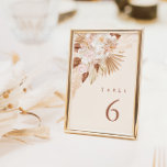 Pampas Grass Terracotta Table Number Cards<br><div class="desc">Help your guests find their way with these double sided table number. Design features a watercolor bouquet of dried exotic leaves, pampas grass and flowers. Designed to coordinate with for the "ANNA" Wedding Invitation Collection. To change details click "Personalize". To move the text or change the text size, font, or...</div>