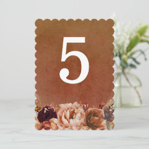 Pampas Grass Terracotta Table Number Cards