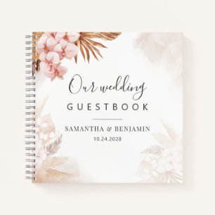 Pampas Grass Terracotta Wedding Guest Book