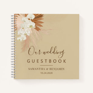 Pampas Grass Terracotta Wedding Guest Book