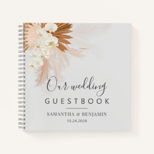 Pampas Grass Terracotta Wedding Guest Book
