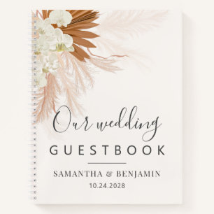 Pampas Grass Terracotta Wedding Guest Book