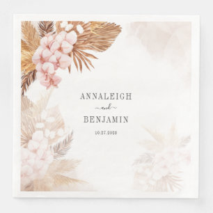 Pampas Grass Terracotta Wedding Party Botanical Napkin
