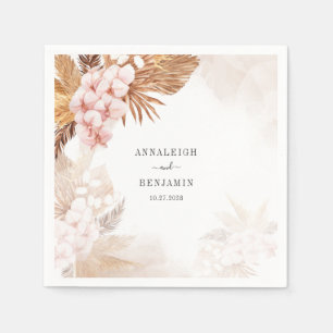 Pampas Grass Terracotta Wedding Reception Paper Napkin
