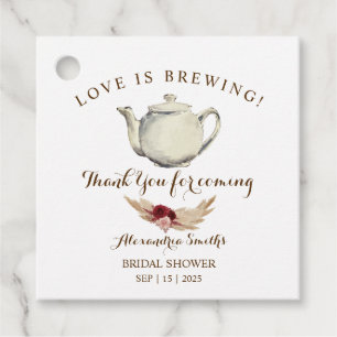 Pampas Grass Thank You for Coming Tea Shower  Favour Tags