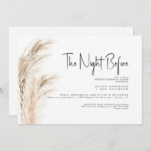 Pampas Grass The Night Before Rehearsal Dinner  Invitation